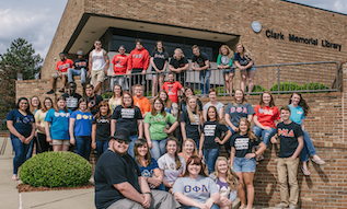 Large group of students outside