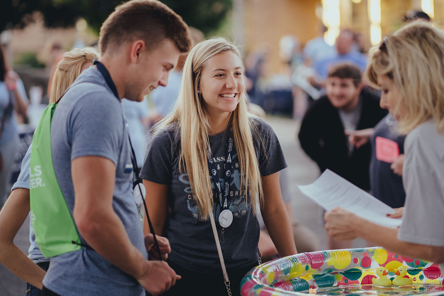 Students interacting at WOW