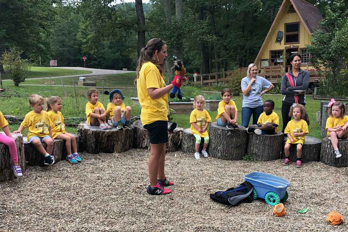 SSU CLC preschool students at Shawnee Forest