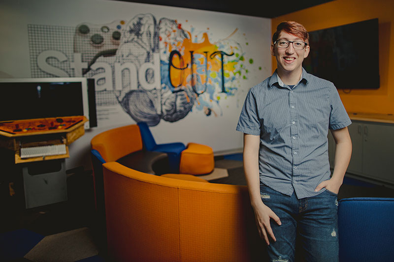 portrait of Michael Shoemaker in gaming lab