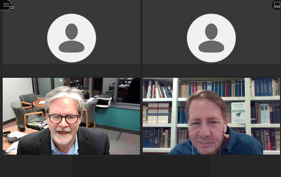 Screenshot of virtual conference call featuring Richard Cordray