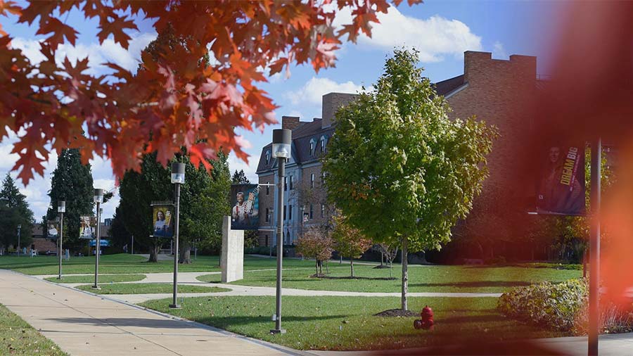 Massie Hall in Fall
