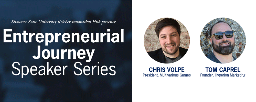 Graphic with the text "Entrepreneurial Journey Speaker Series"