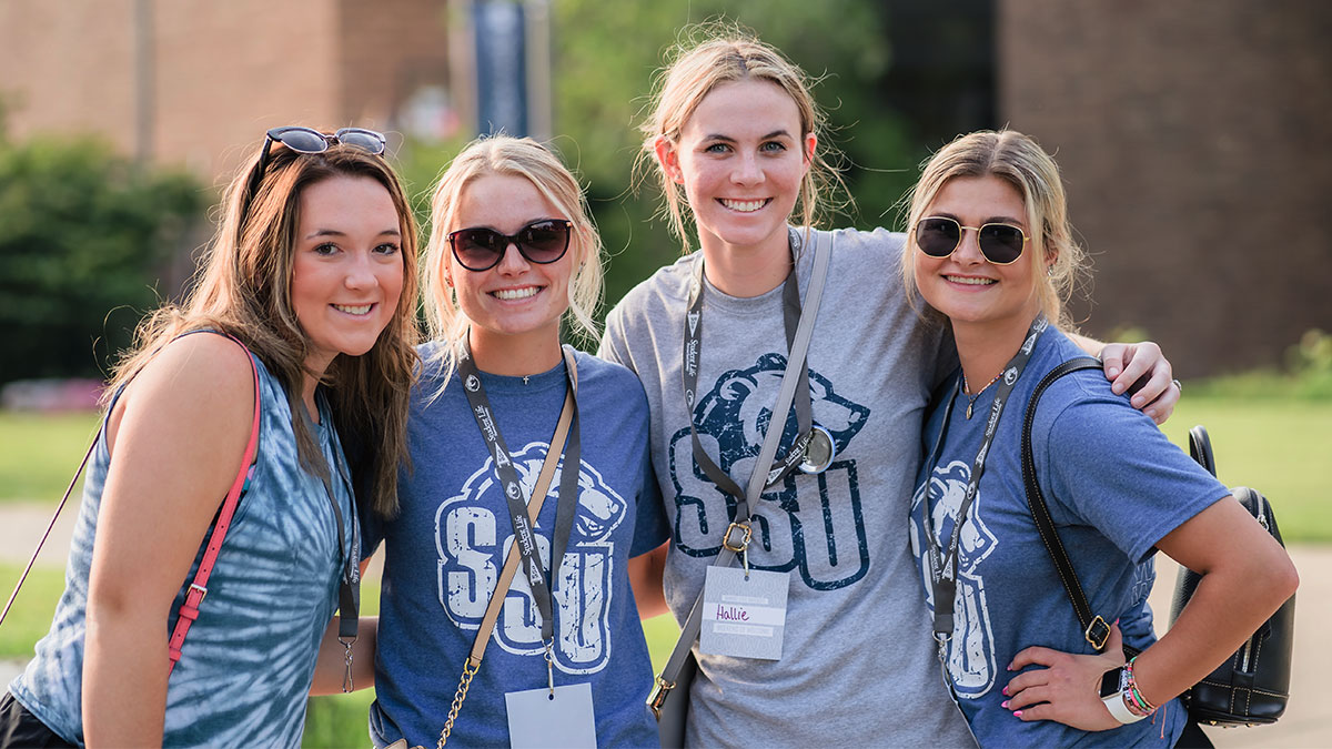 group of smiling students