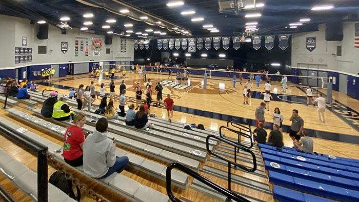 picture of crowd at volleyball match