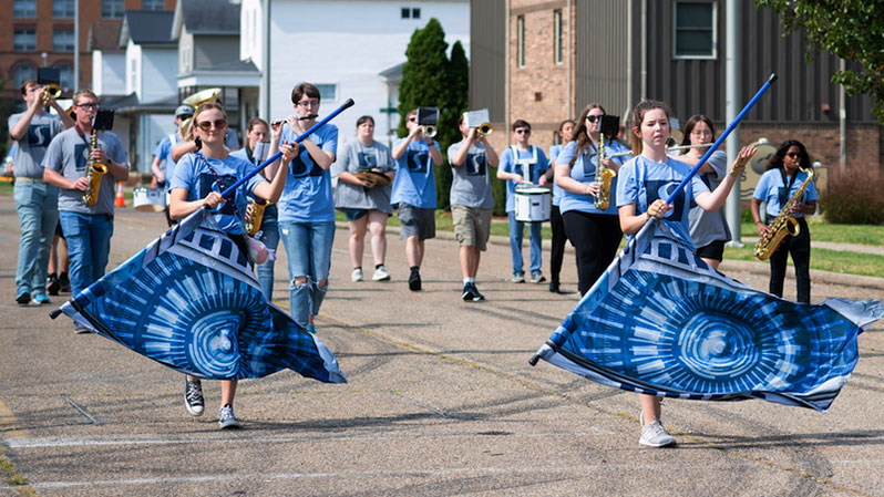 Shawnee Spirit Band marching in parade
