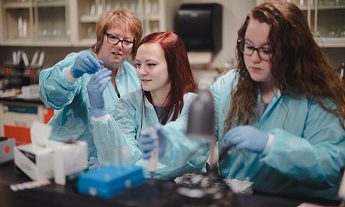 students in lab setting