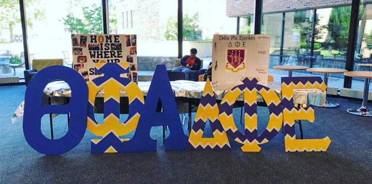 Sorority Life display on campus