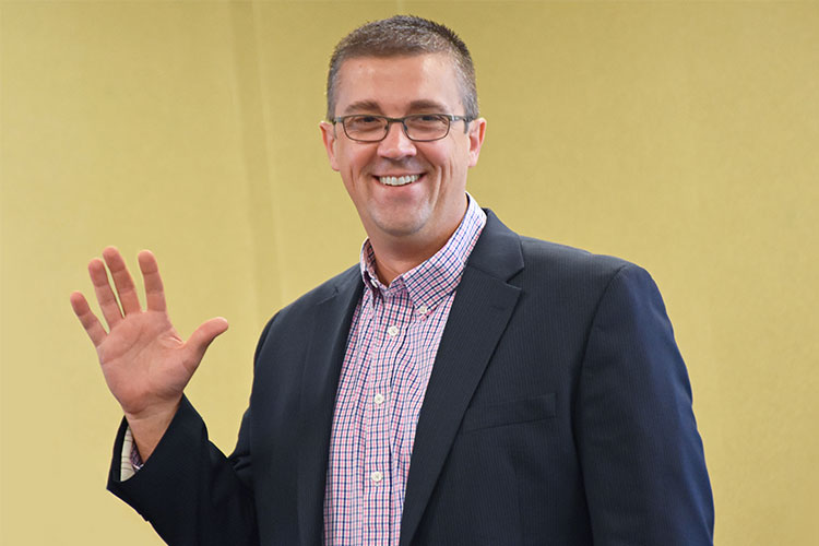 David Richey being sworn in as trustee