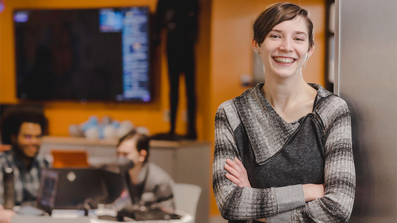 picture of students in common area on campus