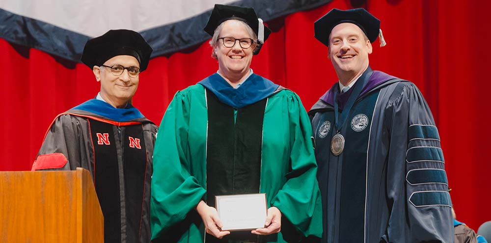 Christy Zempter receiving award