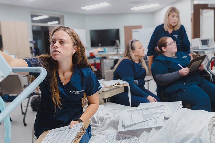 Allied Health Sciences lab with students