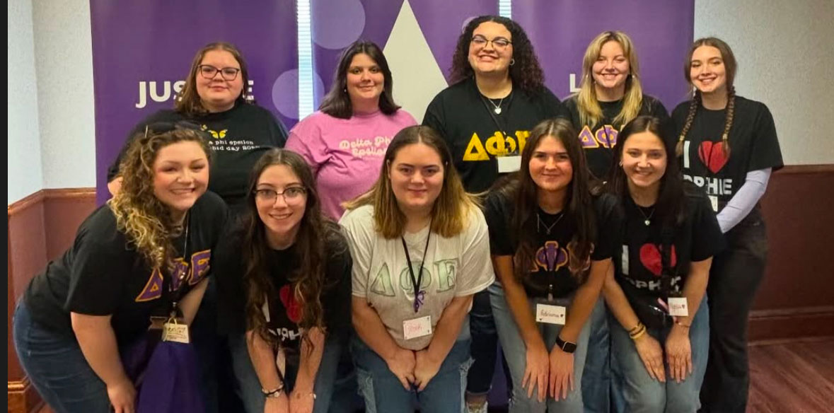 Members of Shawnee State University’s sorority Delta Phi Epsilon at a conference
