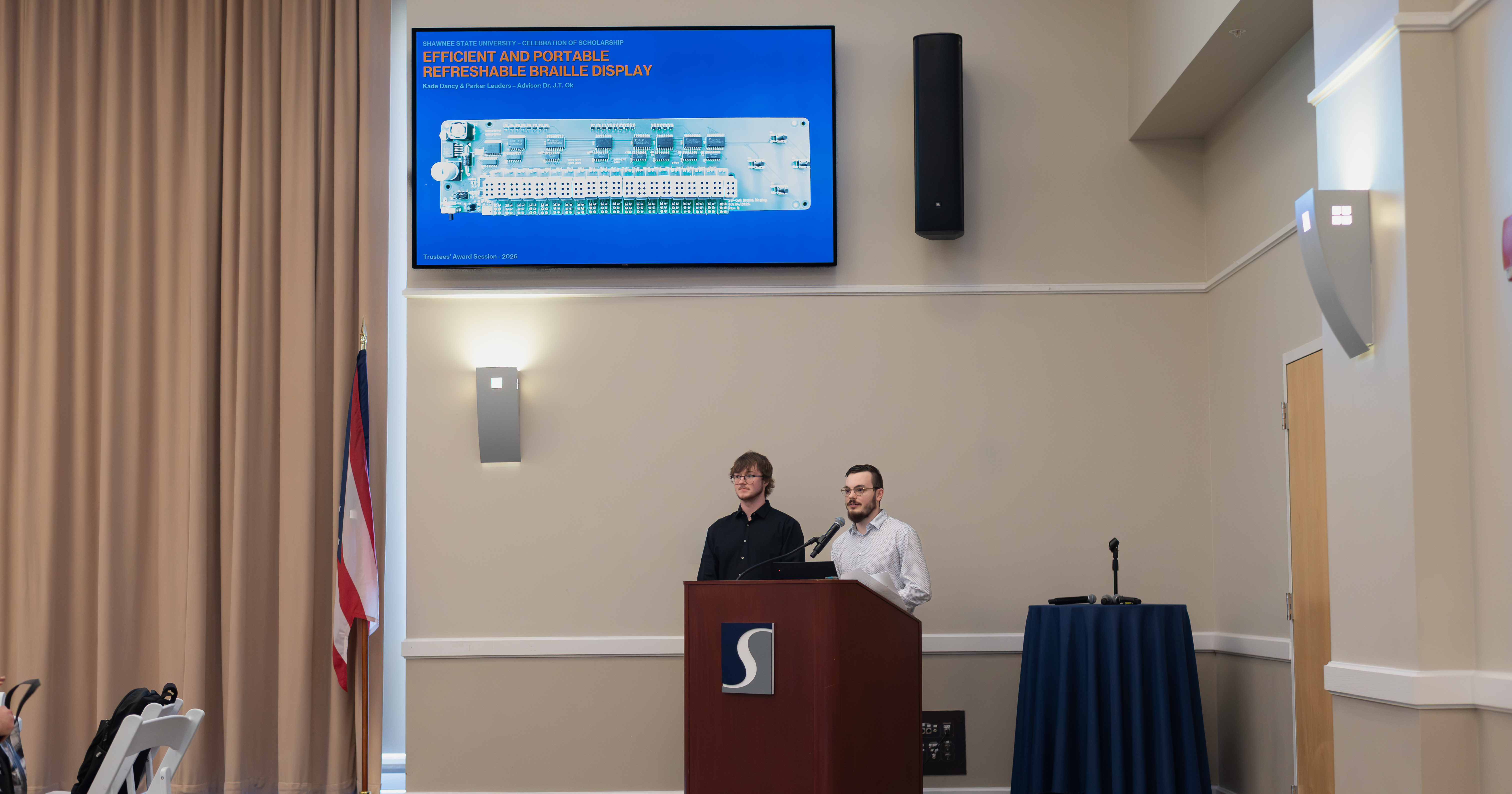 CET students Parker Lauders and Kade Dancy present their Senior Capstone project.