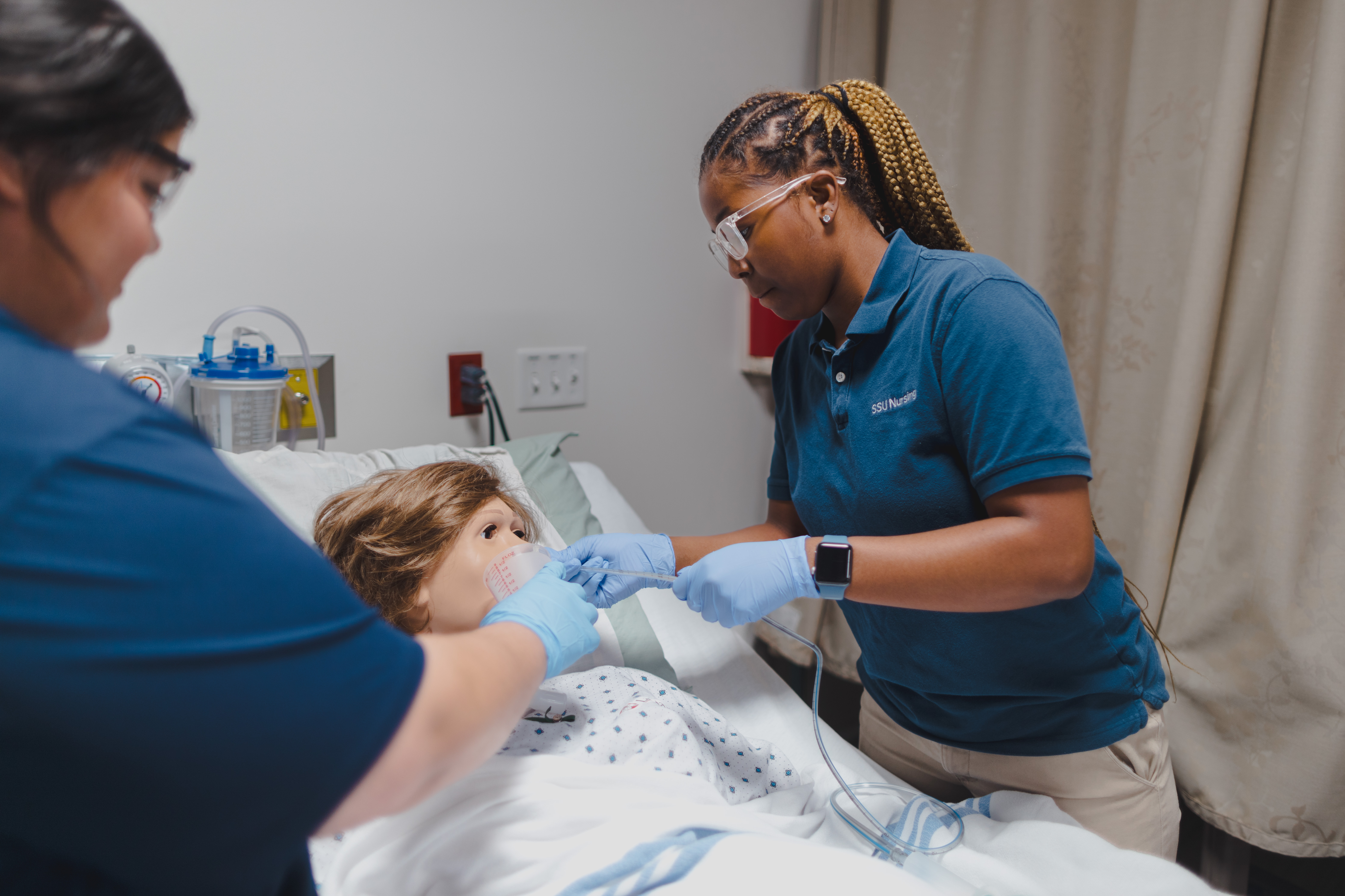 SSU Nursing student in lab