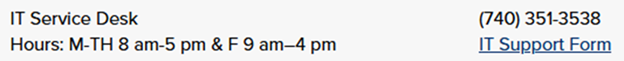 IT Service Desk information
