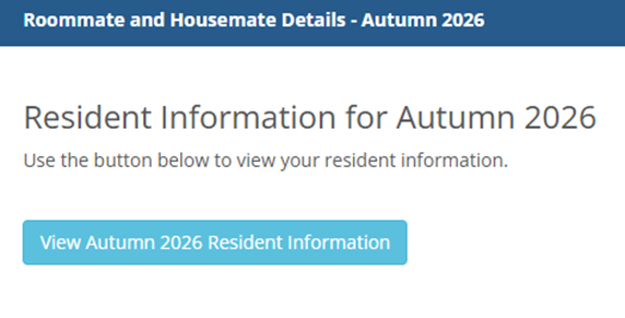 MySSU Roommate and Housemate Details window