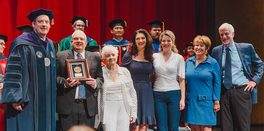group photo on a stage