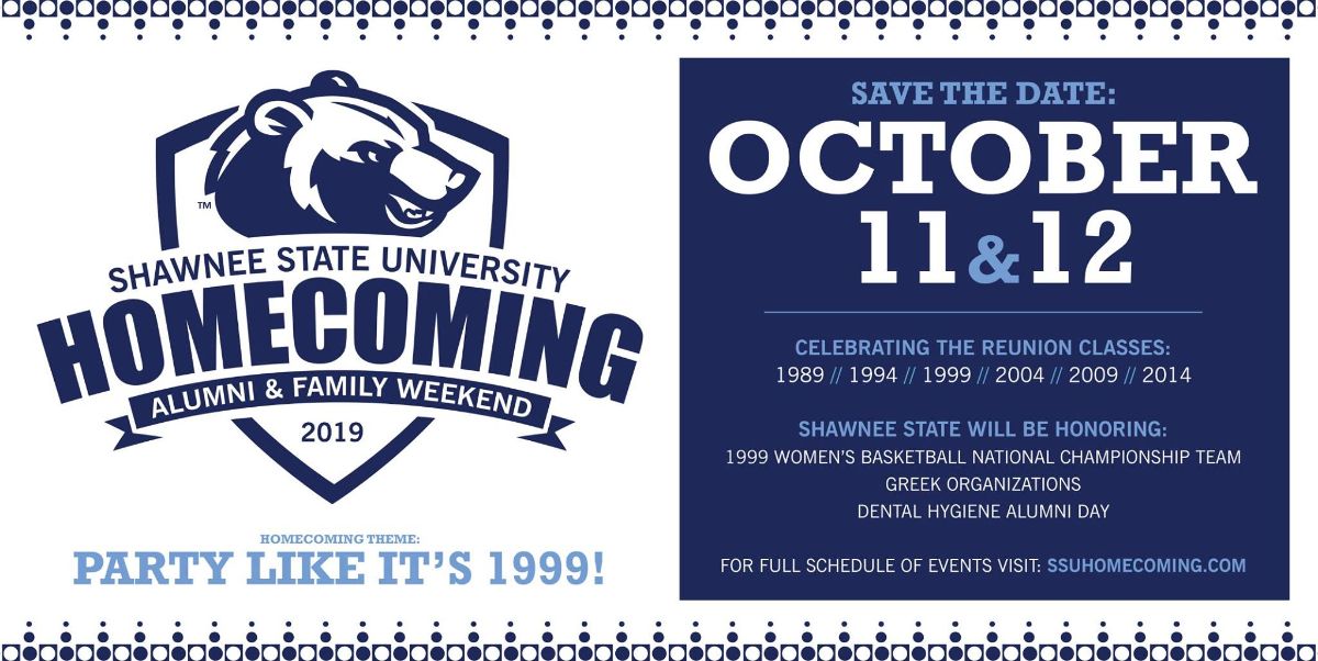 Homecoming banner with Shawnee Bear logo