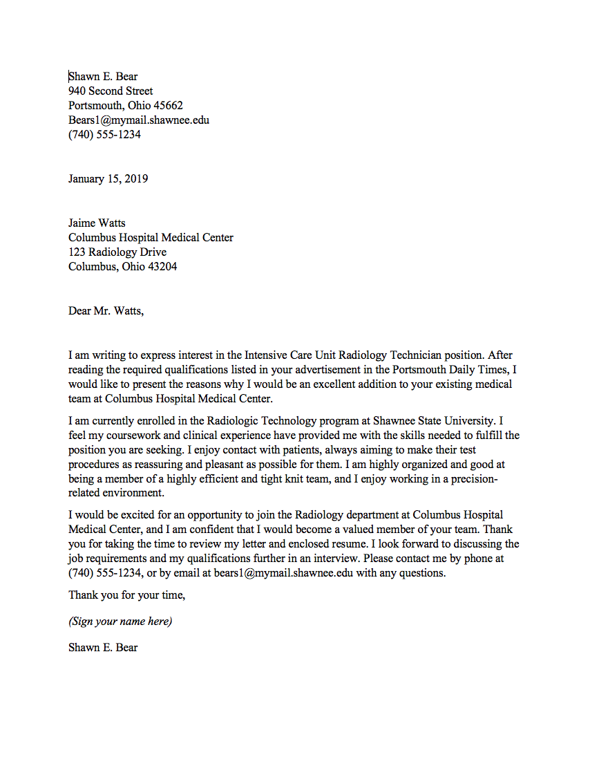 Cover Letter Congressional Internship from www.shawnee.edu
