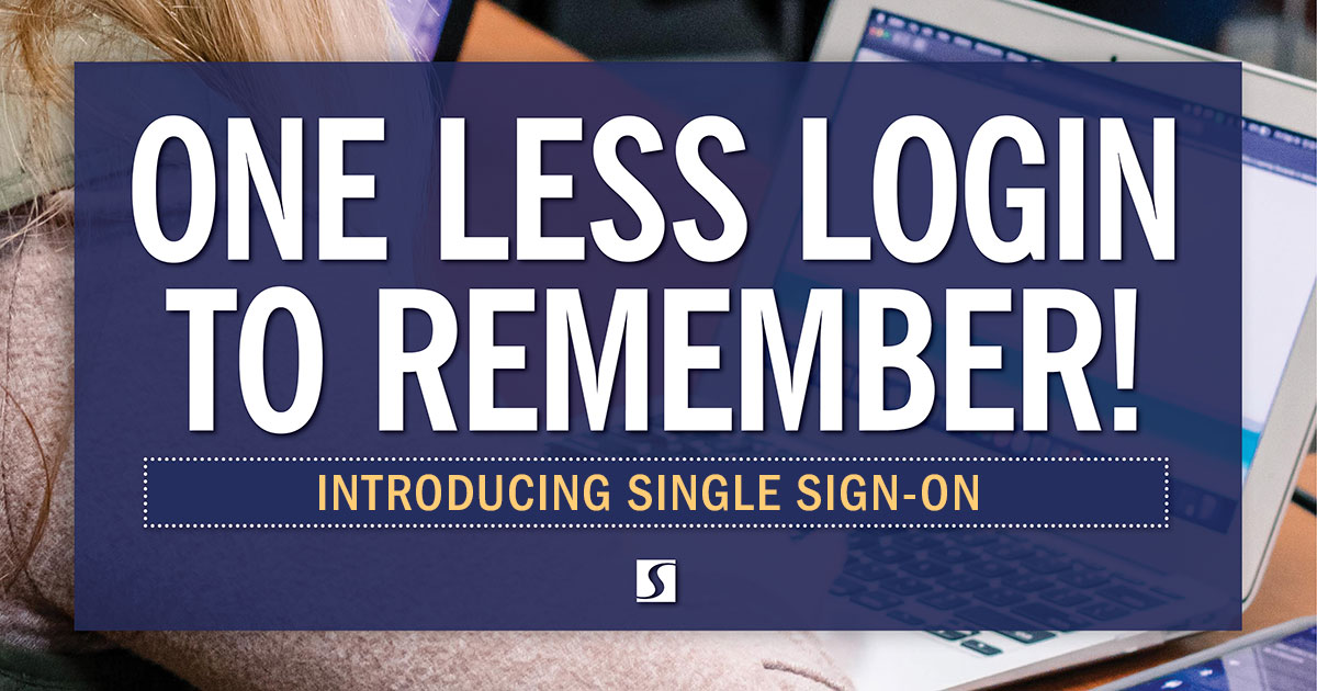 graphic with the text "One Less Login to Remember"