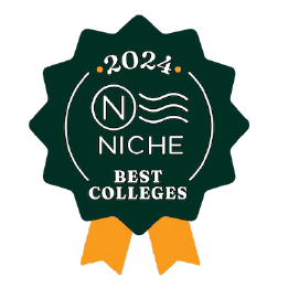 graphic with the text "2024 Niche Best Colleges"