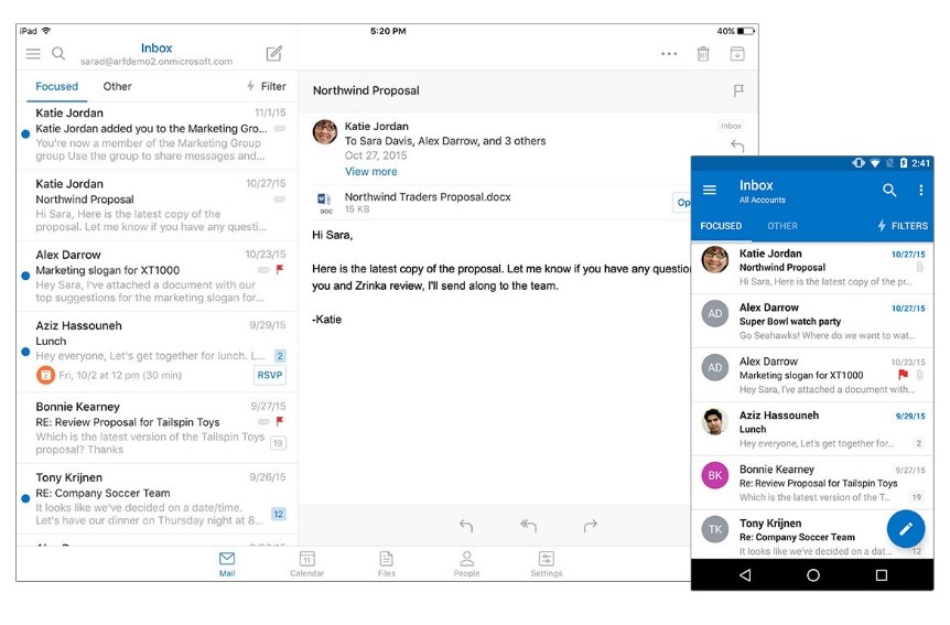 outlook for iOS and Android