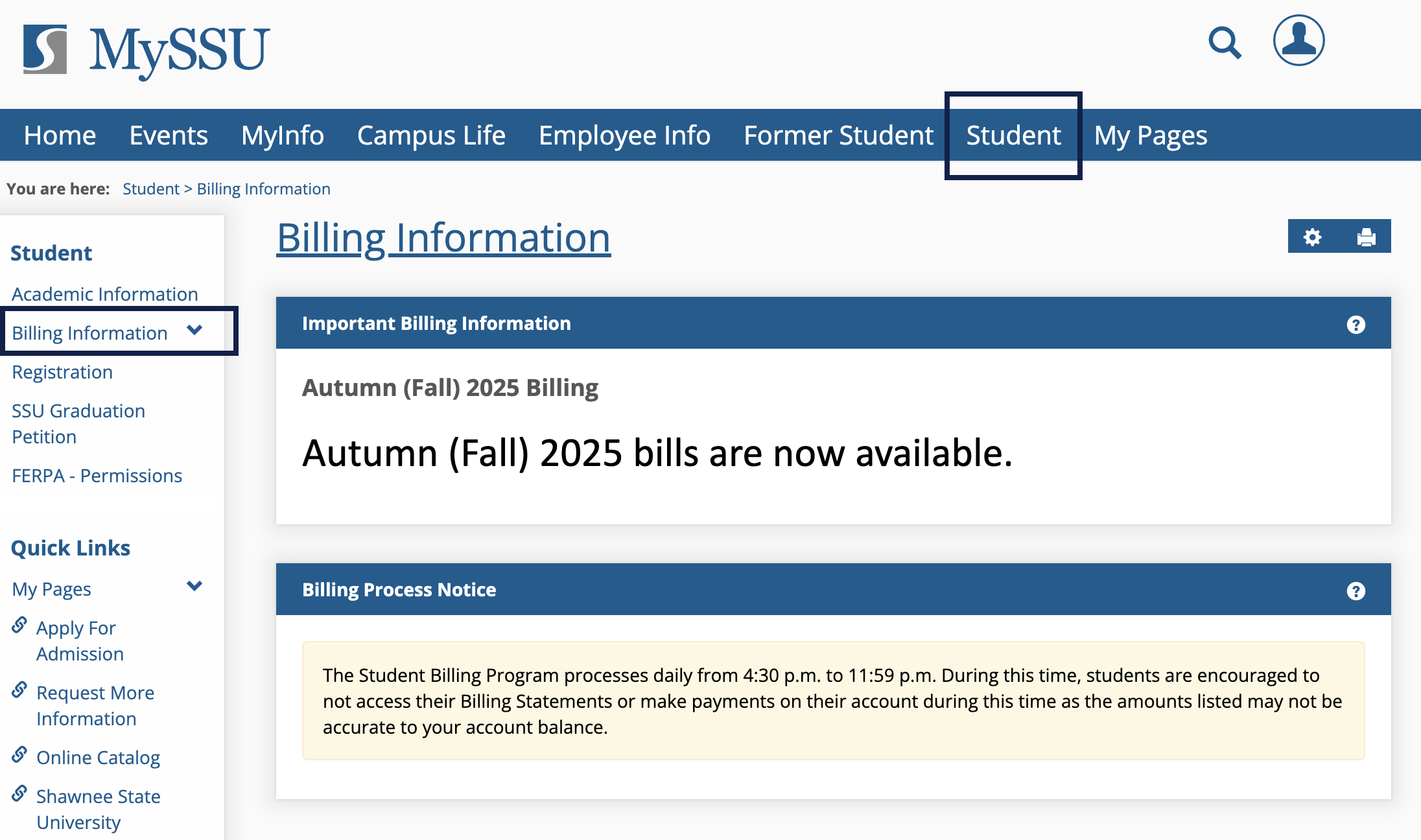 Bill Pay Screenshot