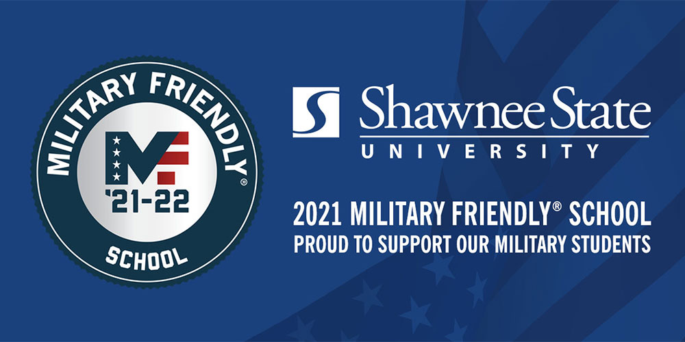 Graphic with the text "Proud to support our military students"