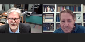 Screenshot of virtual conference call featuring Richard Cordray