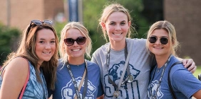 group of smiling students