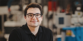 student in plastics lab