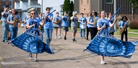 Shawnee Spirit Band marching in parade