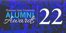 graphic with the text "Alumni Awards 22"