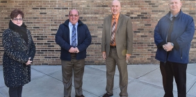 Lettie Johnson, Officer Jim Johnson, SSU President Jeff Bauer, and Director of DPS John Peters