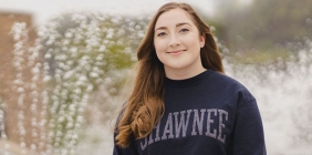 young woman on campus