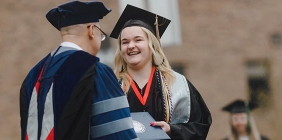 Taylor Jo Young receiving her diploma