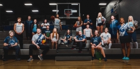 picture of SSU athletes in gymnasium