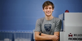 student in plastics lab