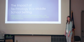 Katelyn Pauley presenting at 2023 Celebration of Scholarship
