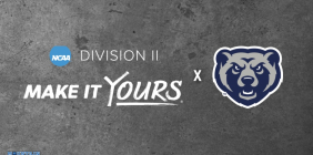 NCAA Division II logo with the text Make it Yours beside Shawnee State Bears logo