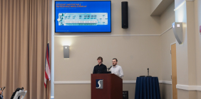 CET students Parker Lauders and Kade Dancy present their Senior Capstone project.
