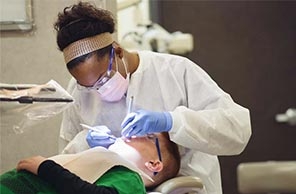 Dental Hygiene Student in clinic